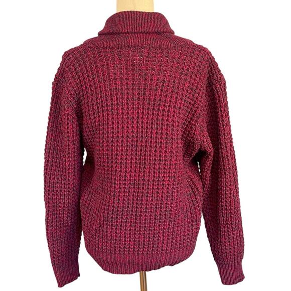 Woolrich Vintage 90’s Women's Rolled Collar Wool Blend Fuchsia Sweater Medium - Picture 5 of 6